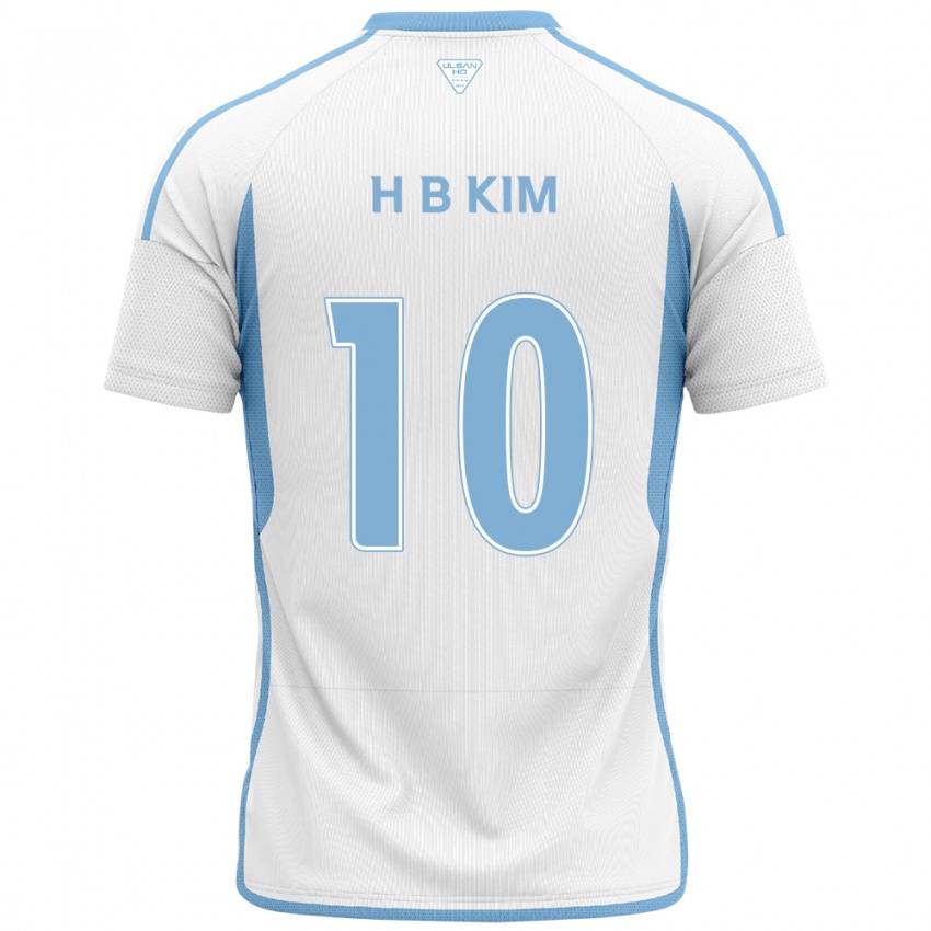 Niño Camiseta Beom-Hwan Kim #10 Blanco Azul 2ª Equipación 2024/25 La Camisa Chile