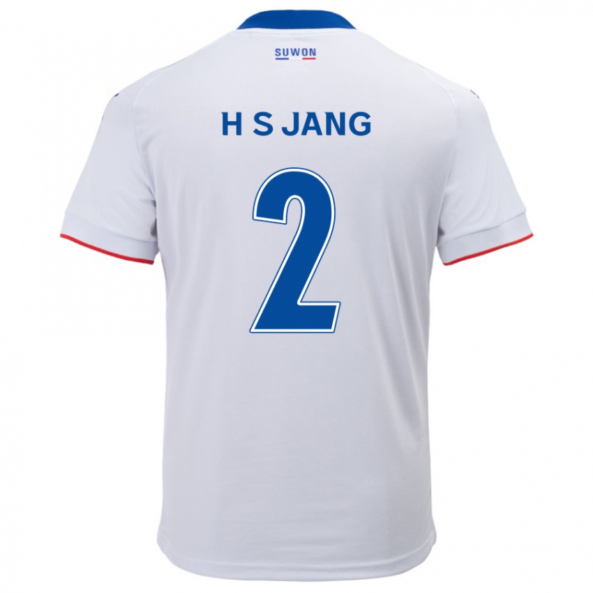 Niño Camiseta Seok-Hwan Jang #2 Blanco Azul 2ª Equipación 2024/25 La Camisa Chile