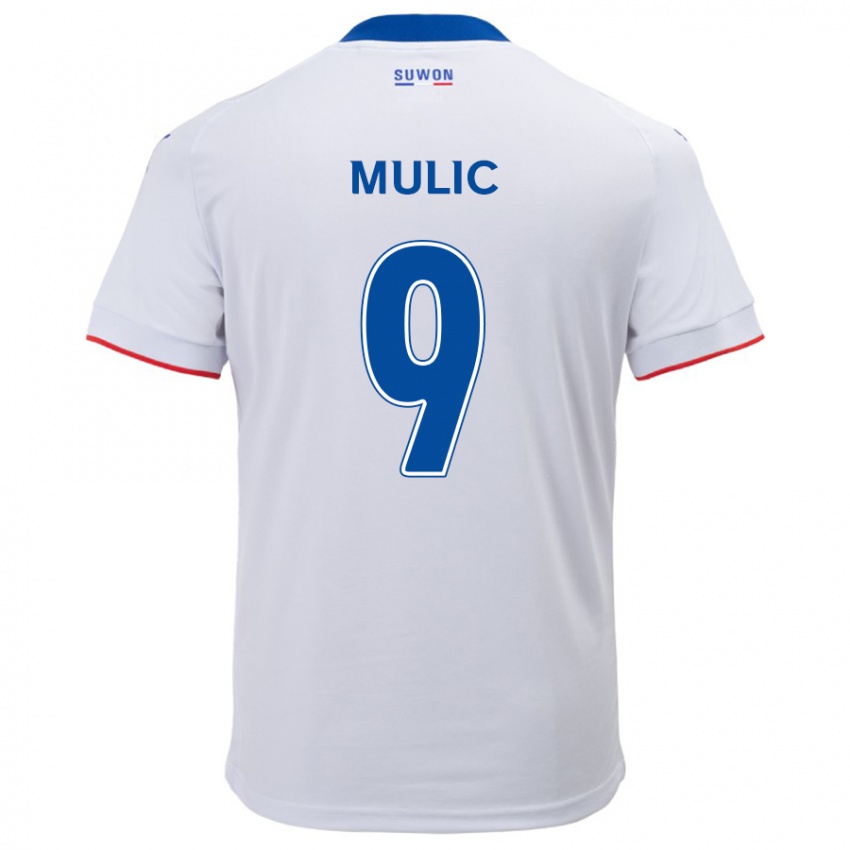 Niño Camiseta Fejsal Mulic #9 Blanco Azul 2ª Equipación 2024/25 La Camisa Chile