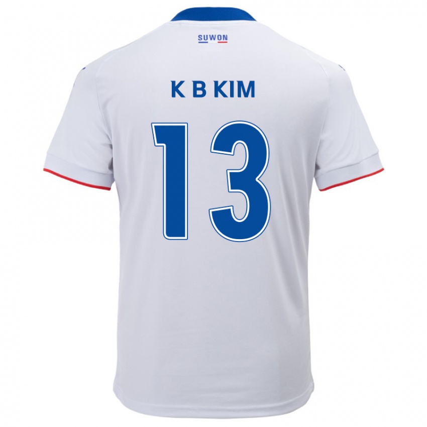 Niño Camiseta Bo-Kyung Kim #13 Blanco Azul 2ª Equipación 2024/25 La Camisa Chile