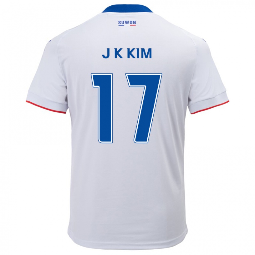 Niño Camiseta Kyeong-Jung Kim #17 Blanco Azul 2ª Equipación 2024/25 La Camisa Chile