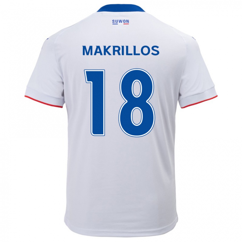 Niño Camiseta Peter Makrillos #18 Blanco Azul 2ª Equipación 2024/25 La Camisa Chile