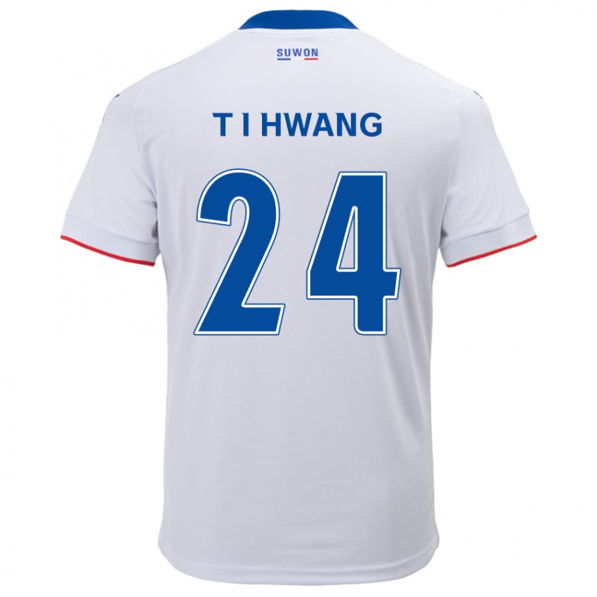 Niño Camiseta In-Taek Hwang #24 Blanco Azul 2ª Equipación 2024/25 La Camisa Chile