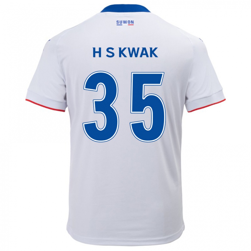 Niño Camiseta Sung-Hoon Kwak #35 Blanco Azul 2ª Equipación 2024/25 La Camisa Chile