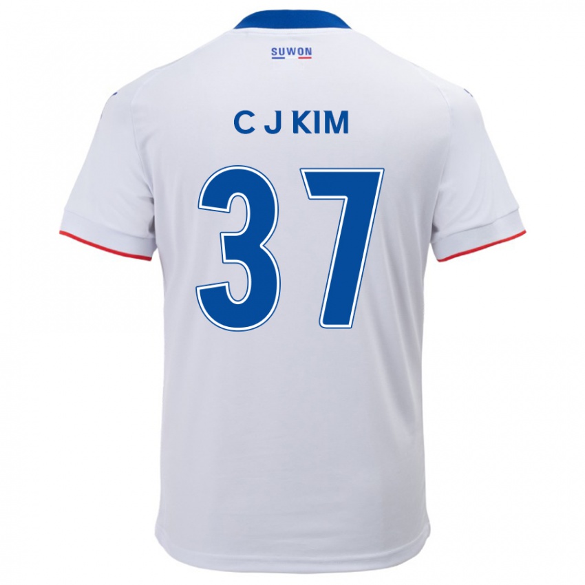 Niño Camiseta Joo-Chan Kim #37 Blanco Azul 2ª Equipación 2024/25 La Camisa Chile