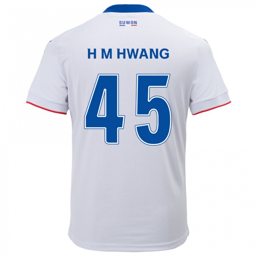 Niño Camiseta Myung-Hyun Hwang #45 Blanco Azul 2ª Equipación 2024/25 La Camisa Chile