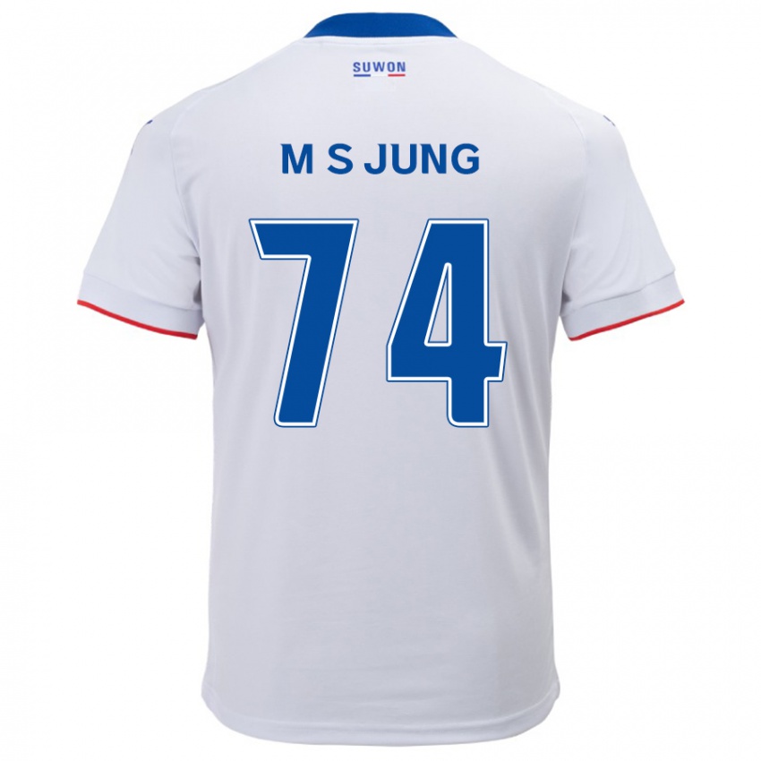 Niño Camiseta Sung-Min Jung #74 Blanco Azul 2ª Equipación 2024/25 La Camisa Chile