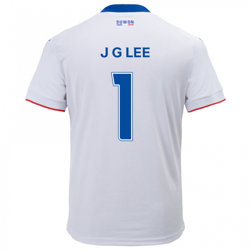 Niño Camiseta Gyeong-Jun Lee #1 Blanco Azul 2ª Equipación 2024/25 La Camisa Chile