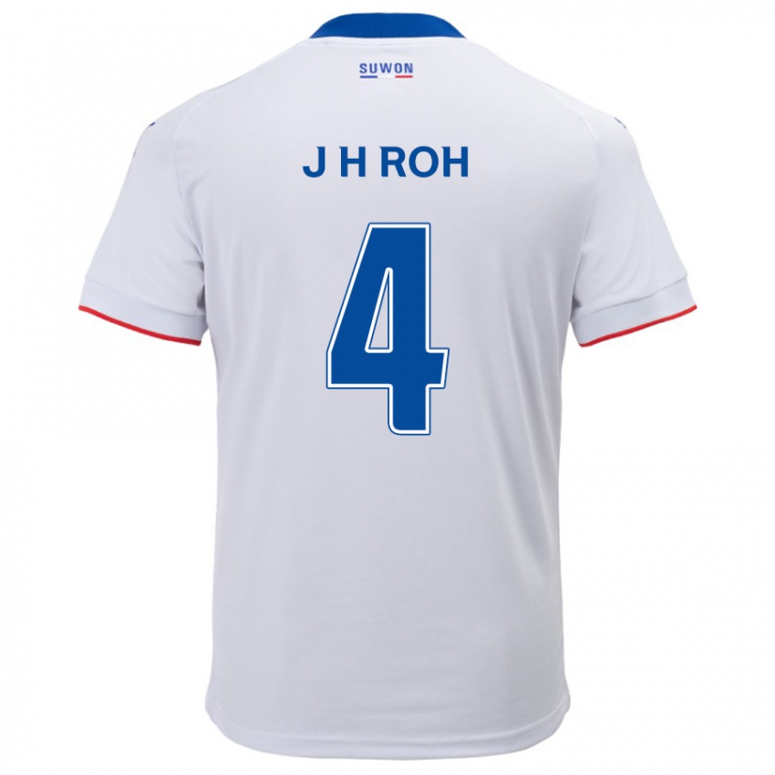 Niño Camiseta Hyun-Jun Roh #4 Blanco Azul 2ª Equipación 2024/25 La Camisa Chile