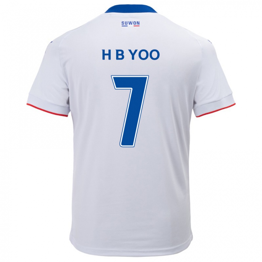 Niño Camiseta Byung-Heon Yoo #7 Blanco Azul 2ª Equipación 2024/25 La Camisa Chile