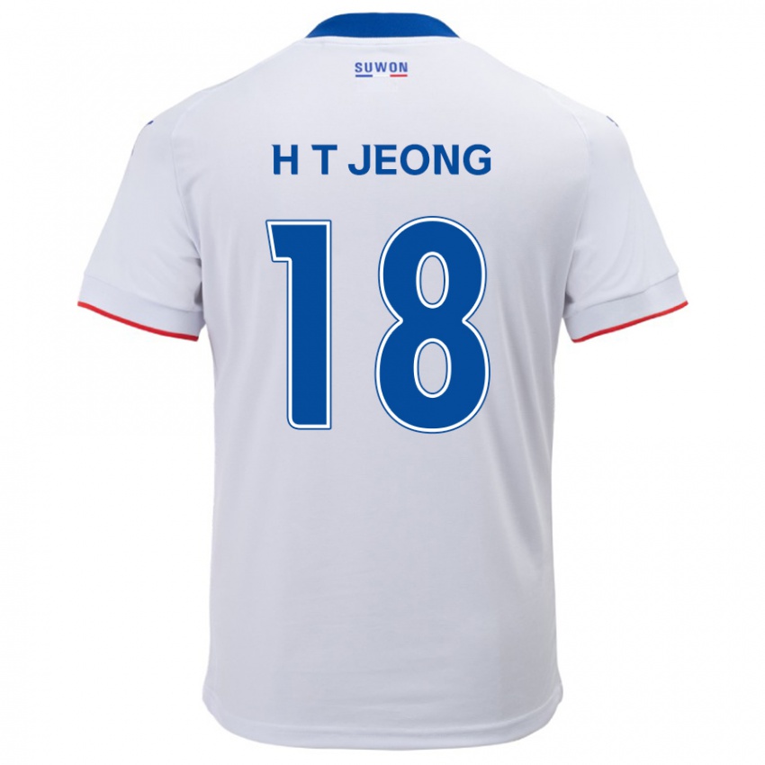 Niño Camiseta Tae-Hwan Jeong #18 Blanco Azul 2ª Equipación 2024/25 La Camisa Chile