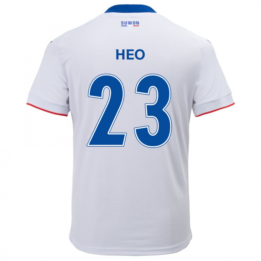 Niño Camiseta Hwan Heo #23 Blanco Azul 2ª Equipación 2024/25 La Camisa Chile