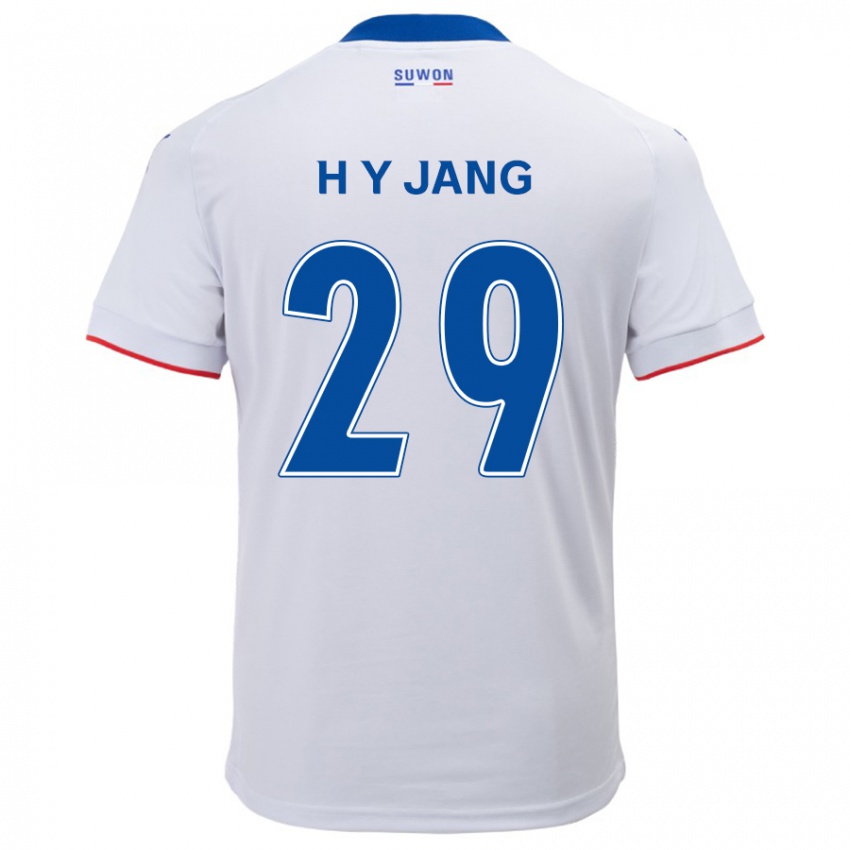 Niño Camiseta Yo-Han Jang #29 Blanco Azul 2ª Equipación 2024/25 La Camisa Chile