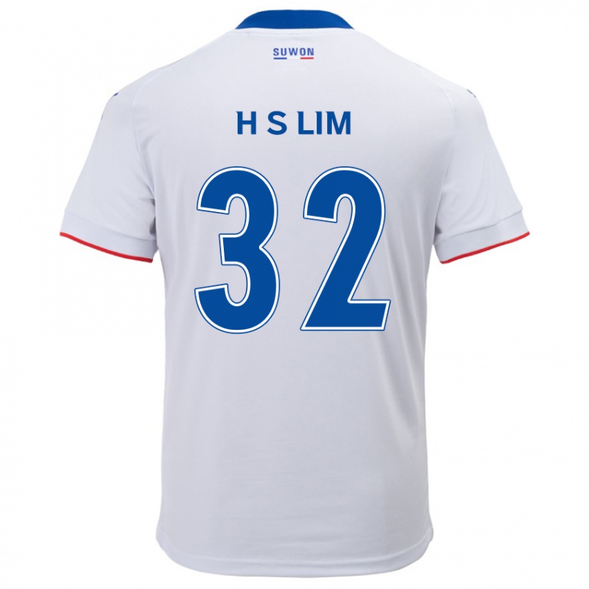 Niño Camiseta Seong-Hyeon Lim #32 Blanco Azul 2ª Equipación 2024/25 La Camisa Chile