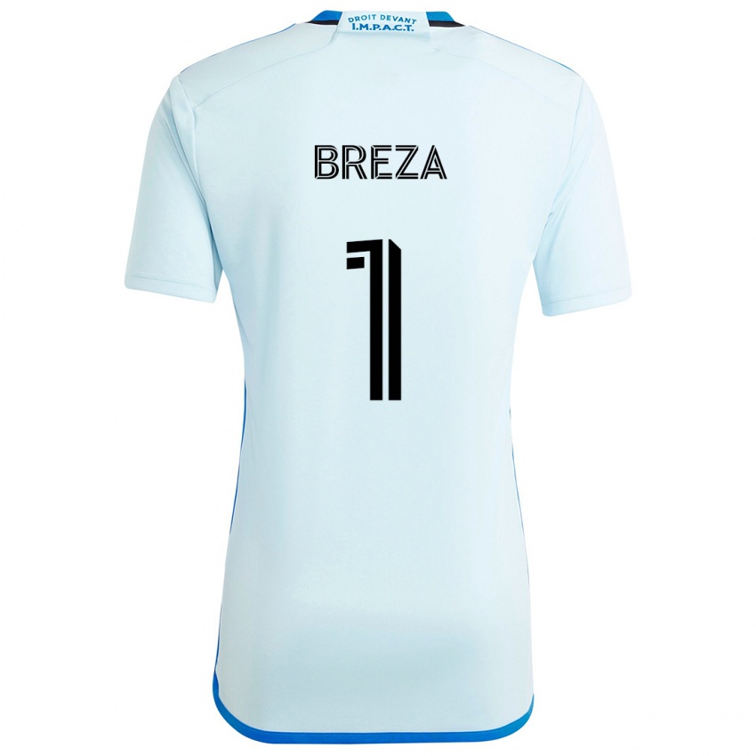 Niño Camiseta Sebastian Breza #1 Azul Hielo 2ª Equipación 2024/25 La Camisa Chile