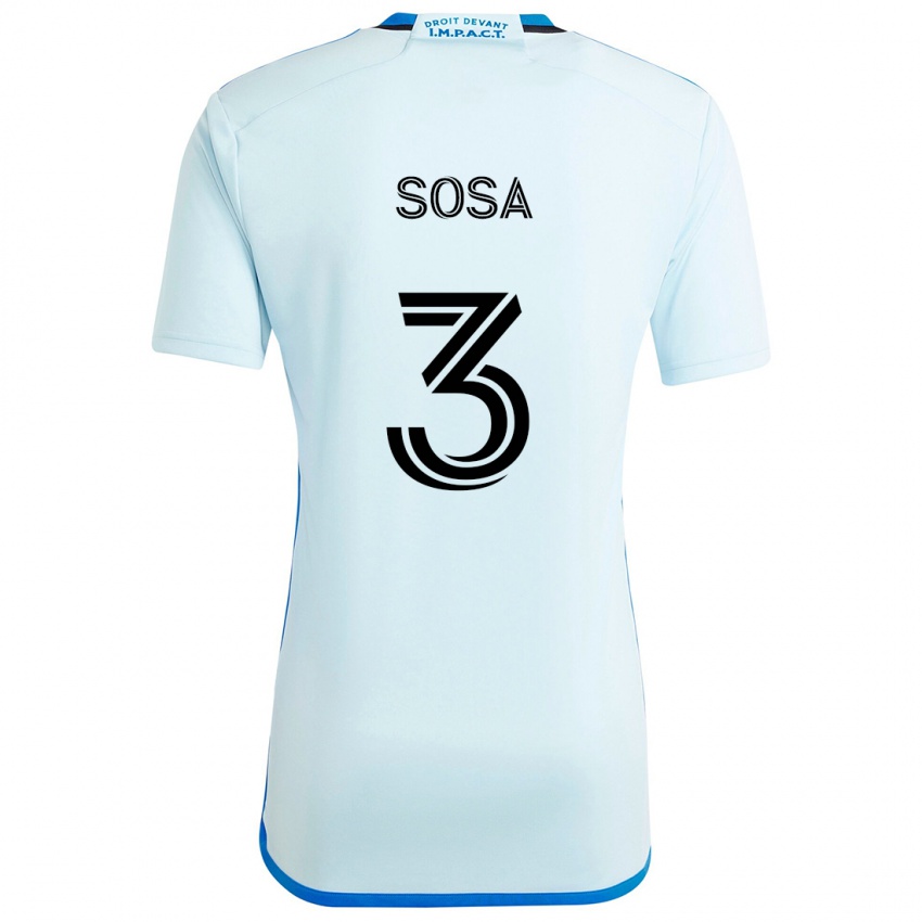 Niño Camiseta Joaquín Sosa #3 Azul Hielo 2ª Equipación 2024/25 La Camisa Chile