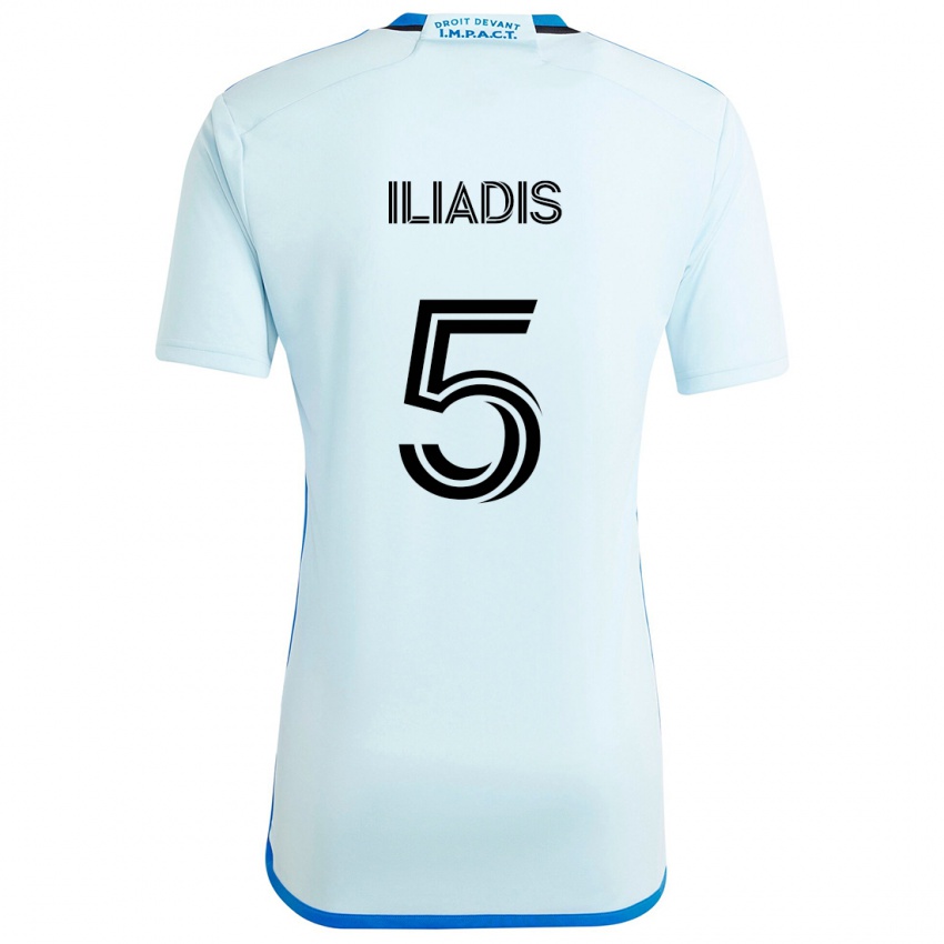 Niño Camiseta Ilias Iliadis #5 Azul Hielo 2ª Equipación 2024/25 La Camisa Chile