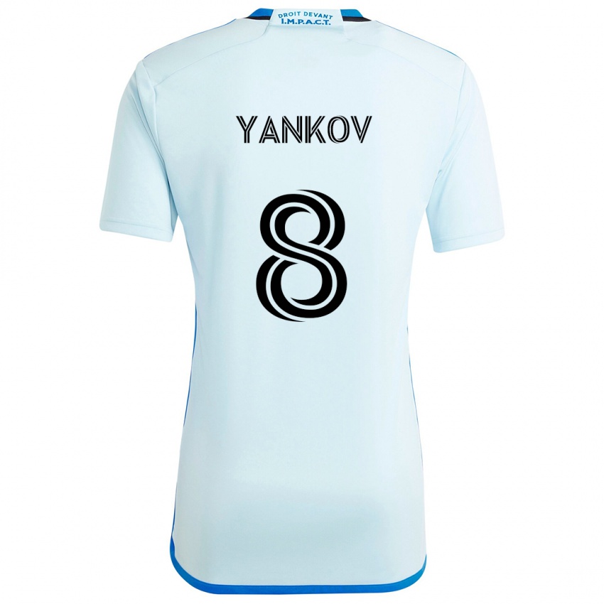 Niño Camiseta Dominik Yankov #8 Azul Hielo 2ª Equipación 2024/25 La Camisa Chile