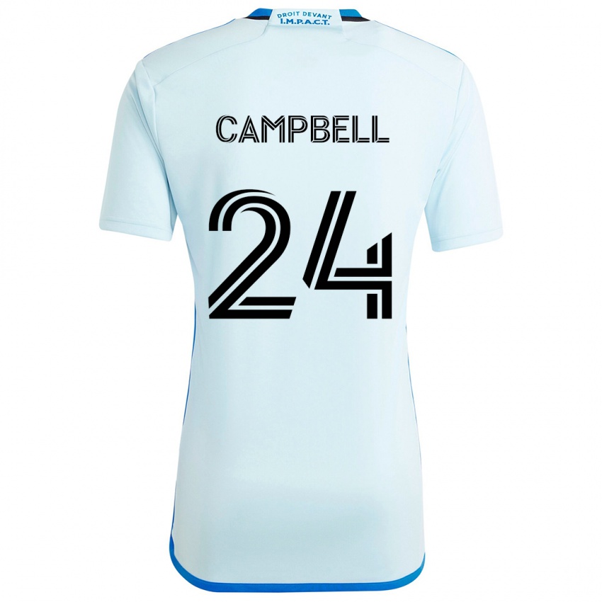 Niño Camiseta George Campbell #24 Azul Hielo 2ª Equipación 2024/25 La Camisa Chile