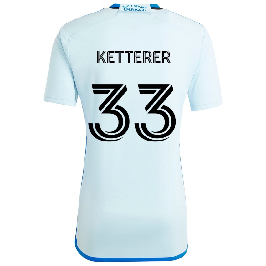 Niño Camiseta Logan Ketterer #33 Azul Hielo 2ª Equipación 2024/25 La Camisa Chile