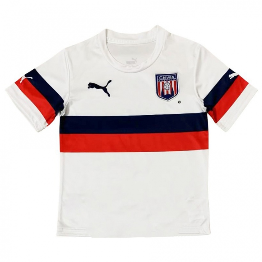 Niño Camiseta Su Nombre #0 Blanco Rojo 2ª Equipación 2024/25 La Camisa Chile