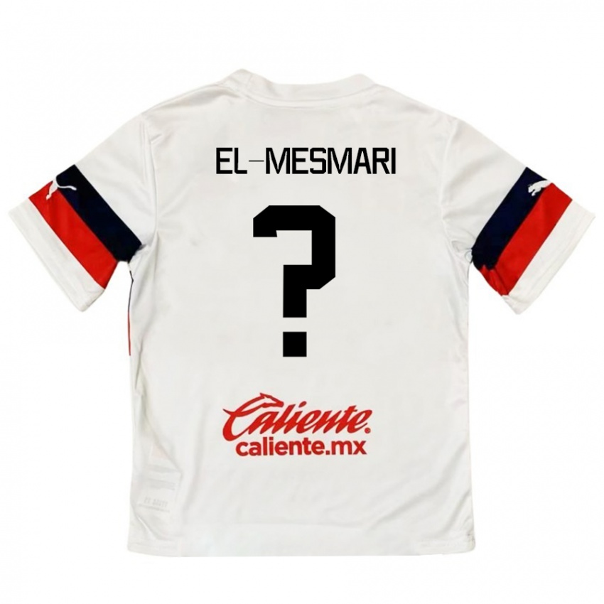 Niño Camiseta Bruce El-Mesmari #0 Blanco Rojo 2ª Equipación 2024/25 La Camisa Chile