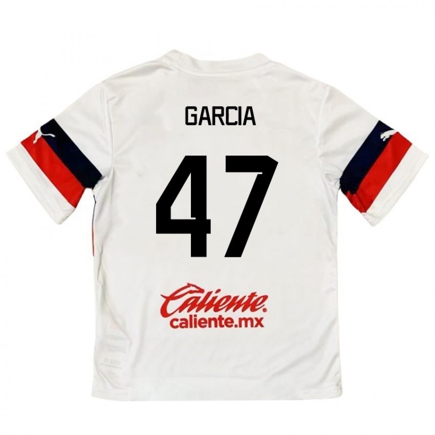 Niño Camiseta Gael García #47 Blanco Rojo 2ª Equipación 2024/25 La Camisa Chile