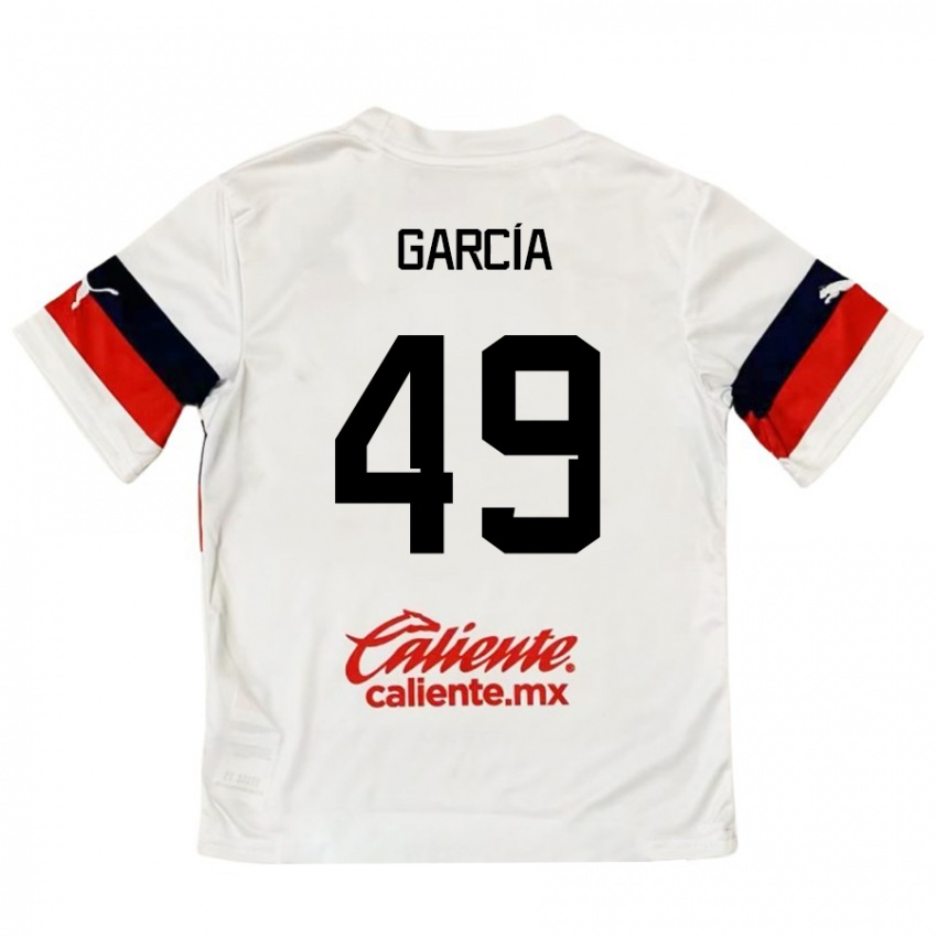 Niño Camiseta Gilberto García #49 Blanco Rojo 2ª Equipación 2024/25 La Camisa Chile