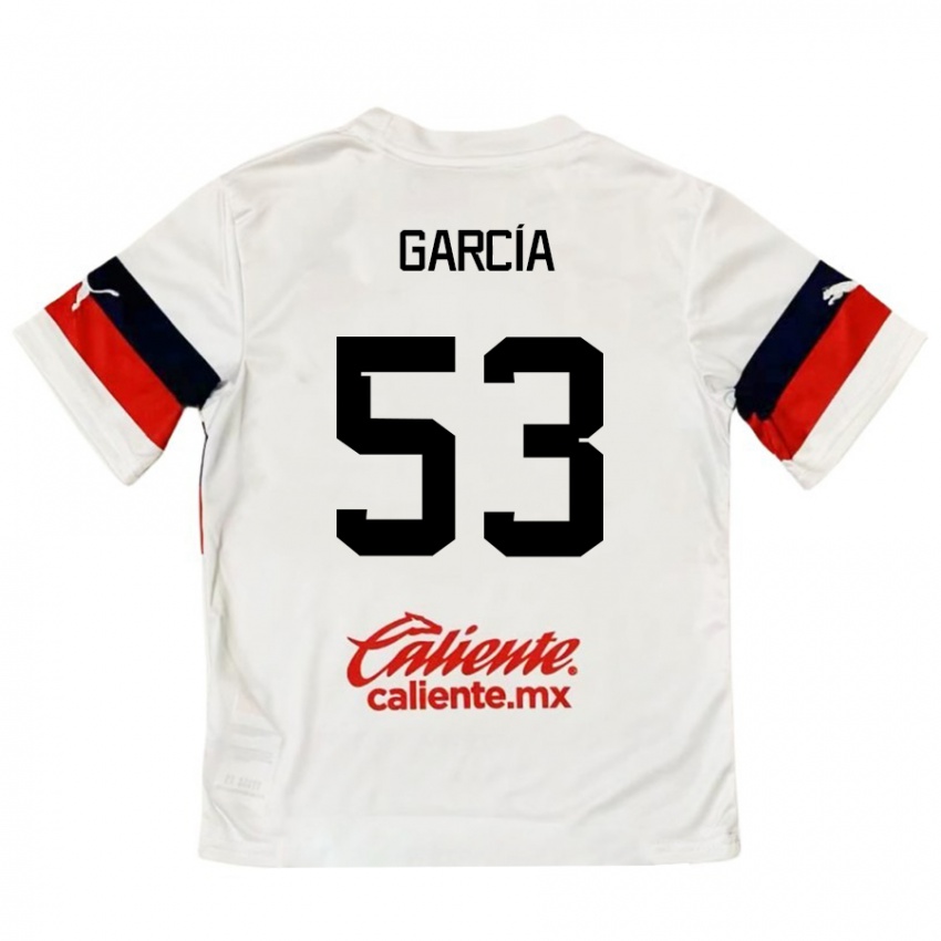 Niño Camiseta Uziel García #53 Blanco Rojo 2ª Equipación 2024/25 La Camisa Chile