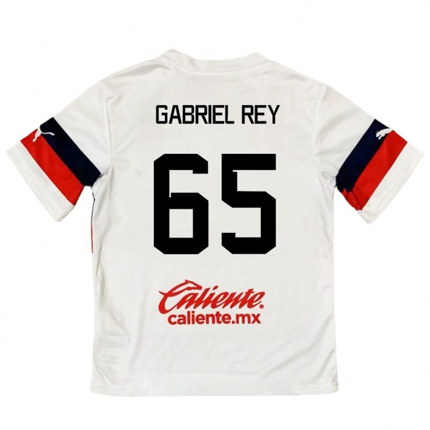 Niño Camiseta Luis Gabriel Rey #65 Blanco Rojo 2ª Equipación 2024/25 La Camisa Chile