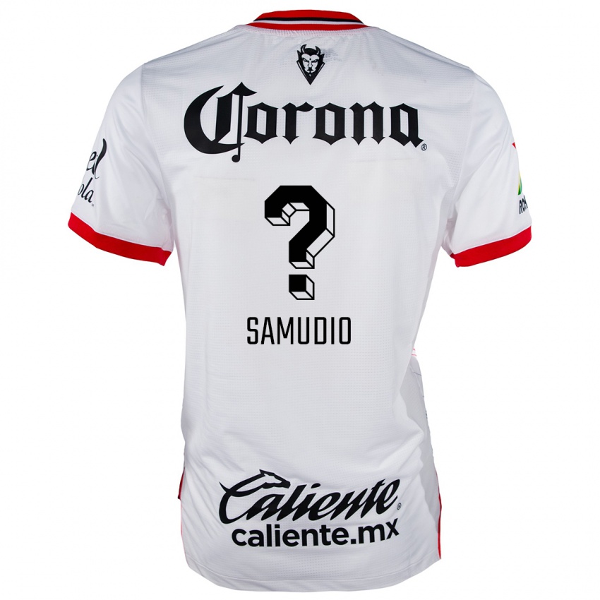 Niño Camiseta Braian Samudio #0 Blanco Rojo 2ª Equipación 2024/25 La Camisa Chile