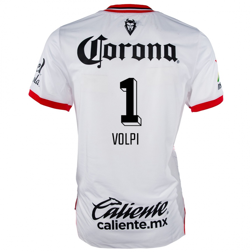 Niño Camiseta Tiago Volpi #1 Blanco Rojo 2ª Equipación 2024/25 La Camisa Chile