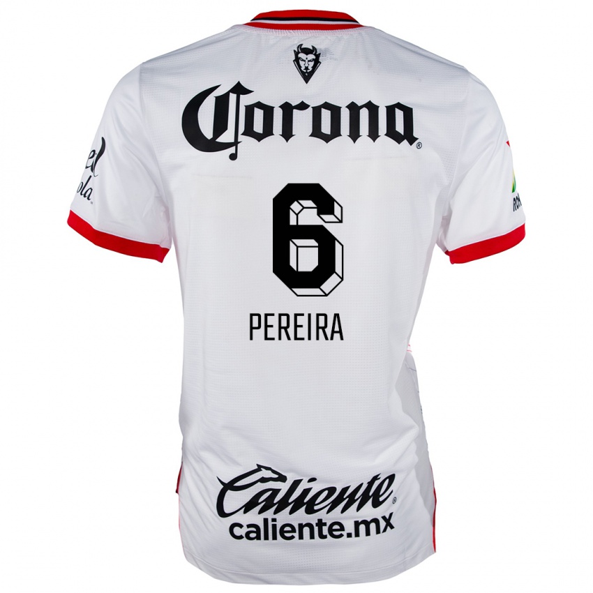 Niño Camiseta Federico Pereira #6 Blanco Rojo 2ª Equipación 2024/25 La Camisa Chile