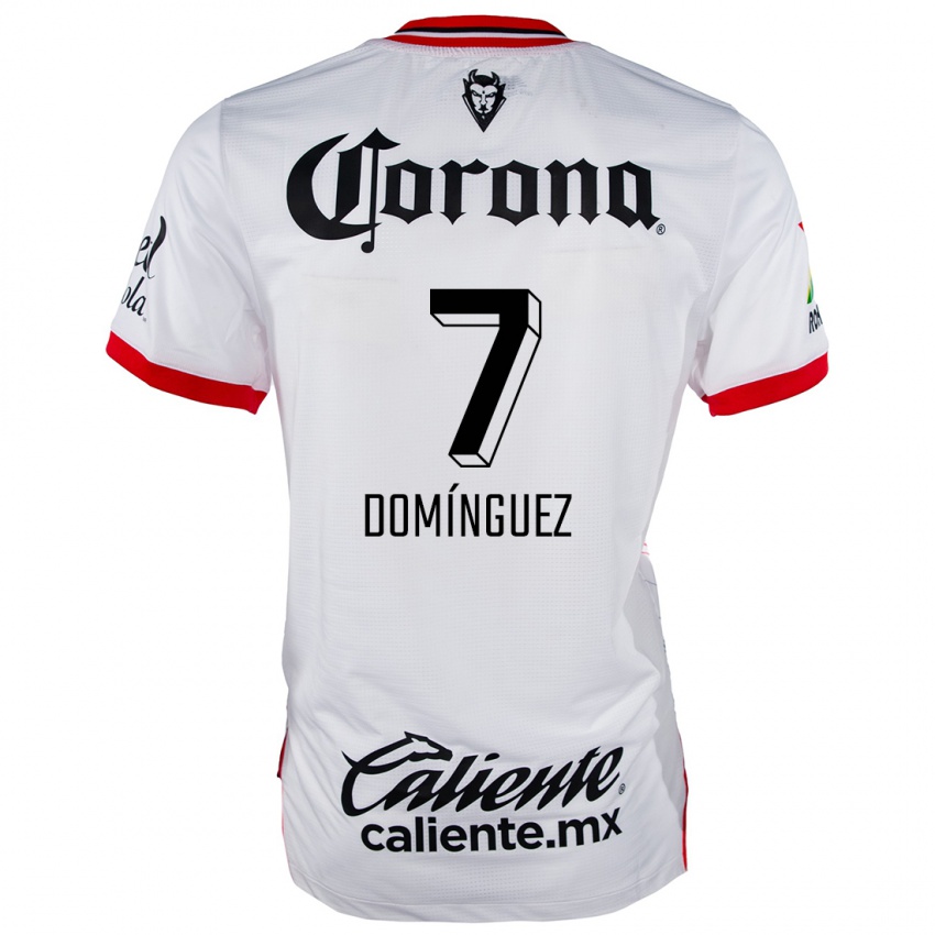 Niño Camiseta Juan Domínguez #7 Blanco Rojo 2ª Equipación 2024/25 La Camisa Chile