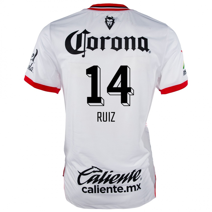 Niño Camiseta Marcel Ruiz #14 Blanco Rojo 2ª Equipación 2024/25 La Camisa Chile