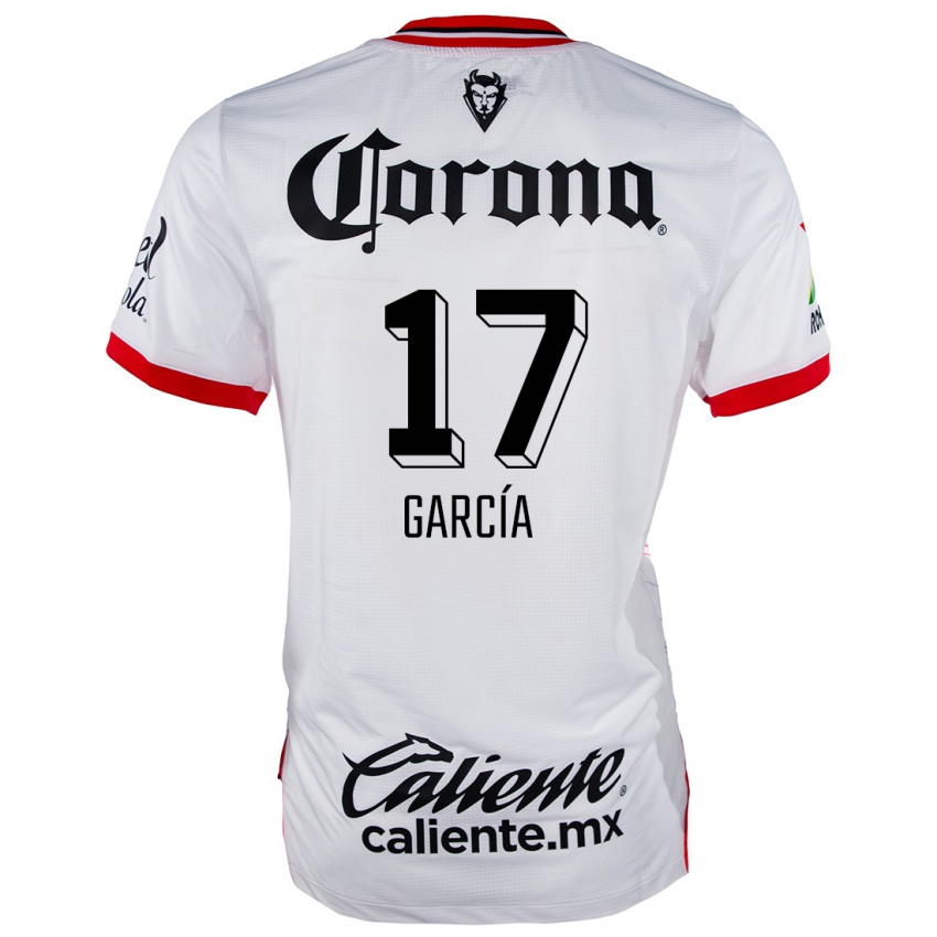 Niño Camiseta Brian García #17 Blanco Rojo 2ª Equipación 2024/25 La Camisa Chile