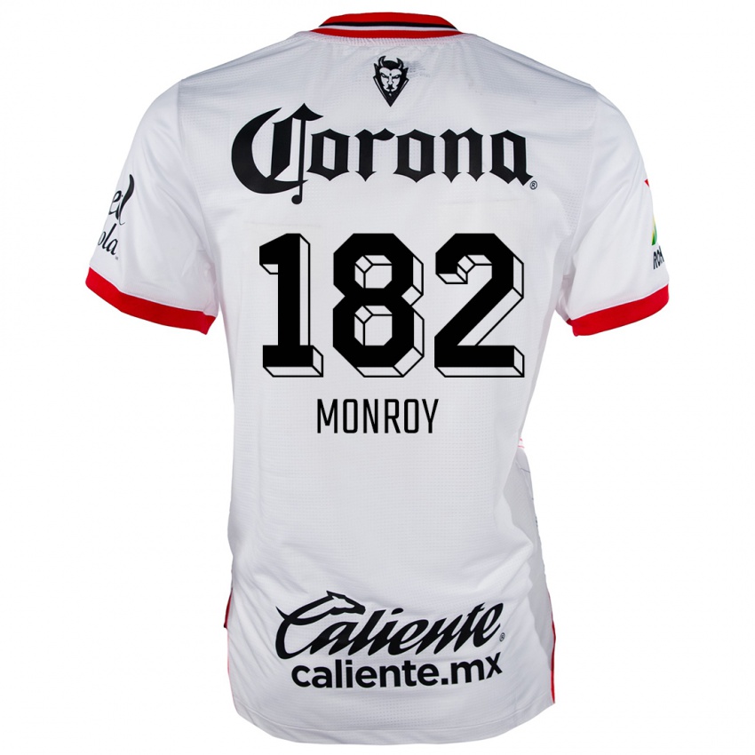 Niño Camiseta Brayan Monroy #182 Blanco Rojo 2ª Equipación 2024/25 La Camisa Chile