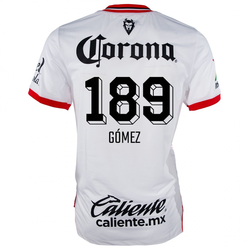 Niño Camiseta Enrique Gómez #189 Blanco Rojo 2ª Equipación 2024/25 La Camisa Chile