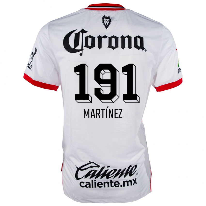 Niño Camiseta Kevin Martínez #191 Blanco Rojo 2ª Equipación 2024/25 La Camisa Chile