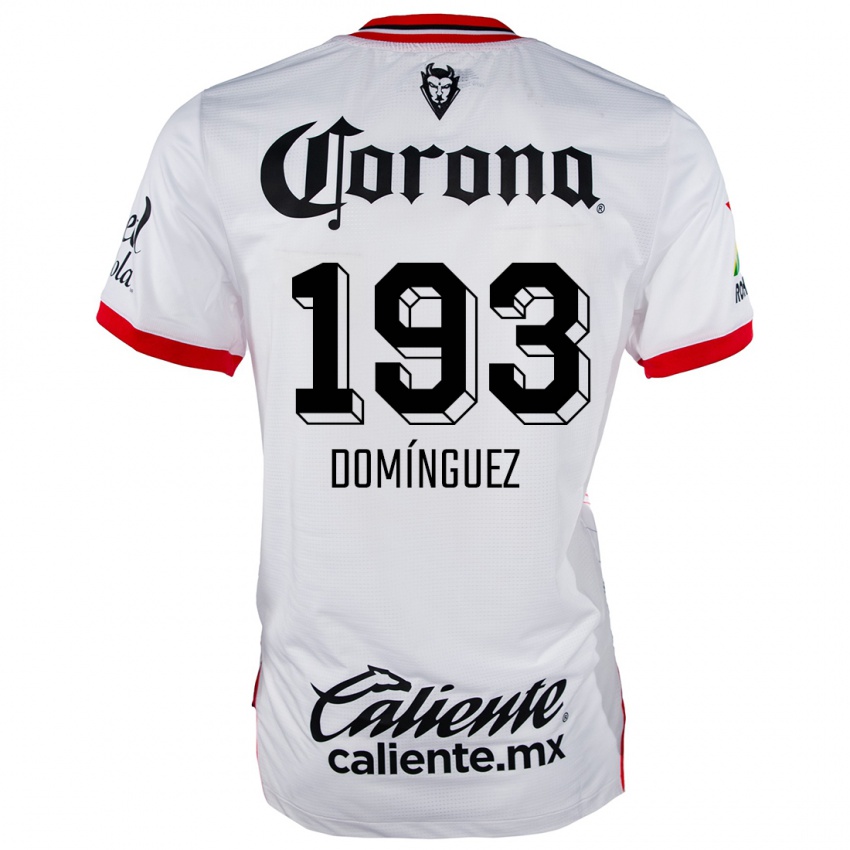 Niño Camiseta Iker Domínguez #193 Blanco Rojo 2ª Equipación 2024/25 La Camisa Chile