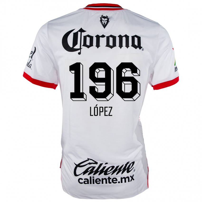 Niño Camiseta Ethan López #196 Blanco Rojo 2ª Equipación 2024/25 La Camisa Chile