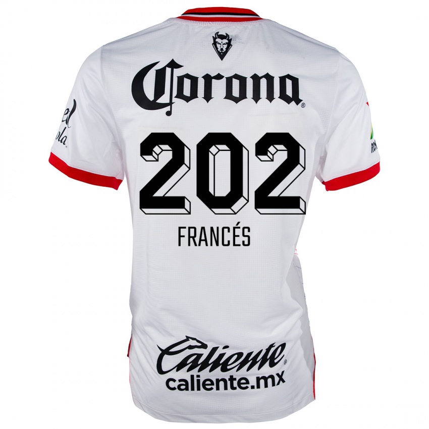 Niño Camiseta Lenin Francés #202 Blanco Rojo 2ª Equipación 2024/25 La Camisa Chile