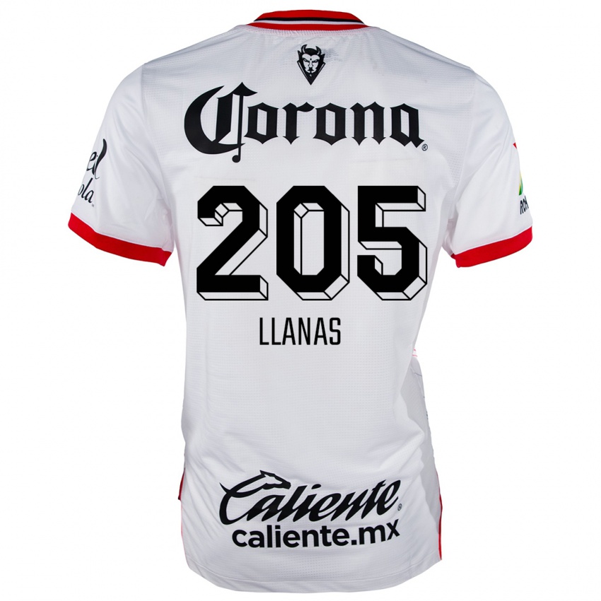 Niño Camiseta Emmanuel Llanas #205 Blanco Rojo 2ª Equipación 2024/25 La Camisa Chile