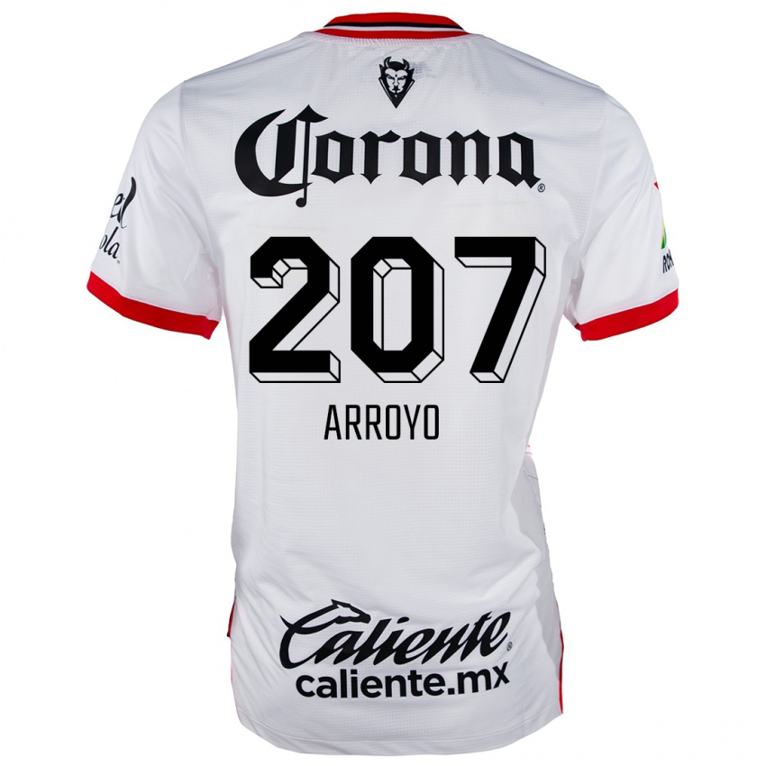 Niño Camiseta José Arroyo #207 Blanco Rojo 2ª Equipación 2024/25 La Camisa Chile