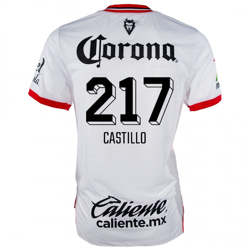 Niño Camiseta Klever Castillo #217 Blanco Rojo 2ª Equipación 2024/25 La Camisa Chile