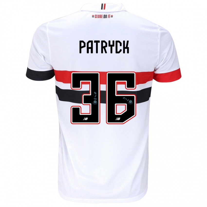 Hombre Camiseta Patryck #36 Blanco Rojo Negro 1ª Equipación 2024/25 La Camisa Chile