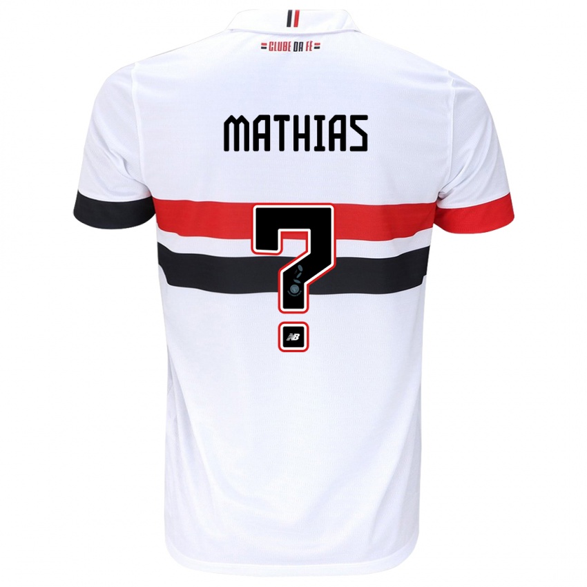 Hombre Camiseta Leandro Mathias #0 Blanco Rojo Negro 1ª Equipación 2024/25 La Camisa Chile