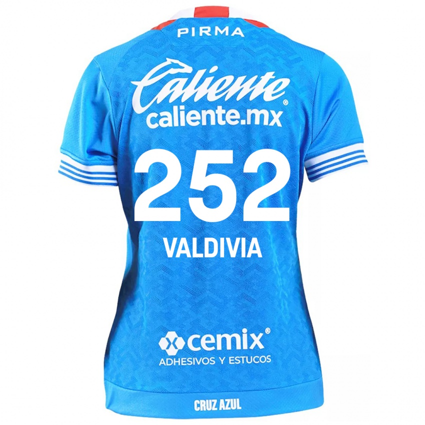 Hombre Camiseta Christian Valdivia #252 Cielo Azul 1ª Equipación 2024/25 La Camisa Chile