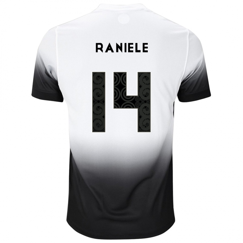 Hombre Camiseta Raniele #14 Blanco Negro 1ª Equipación 2024/25 La Camisa Chile