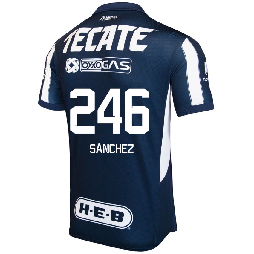 Hombre Camiseta Diego Sánchez #246 Azul Rojo Blanco 1ª Equipación 2024/25 La Camisa Chile